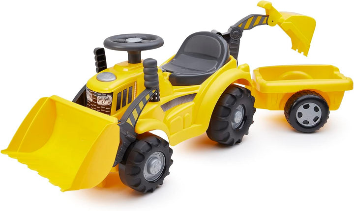 Ecoiffier Spielzeug – 498 – Rutschauto Tracto Schaufel mit Anhänger – Outdoor-Spiel für Kinder – 12-