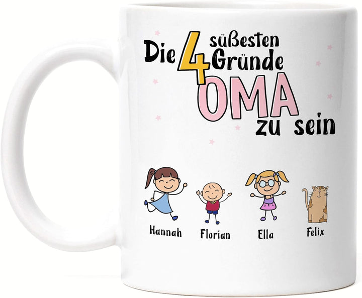Oma Tasse Geburtstag Personalisiert für Oma Enkel Enkelin Baby Geschenk Kinder Oma Geschenk Mutterta