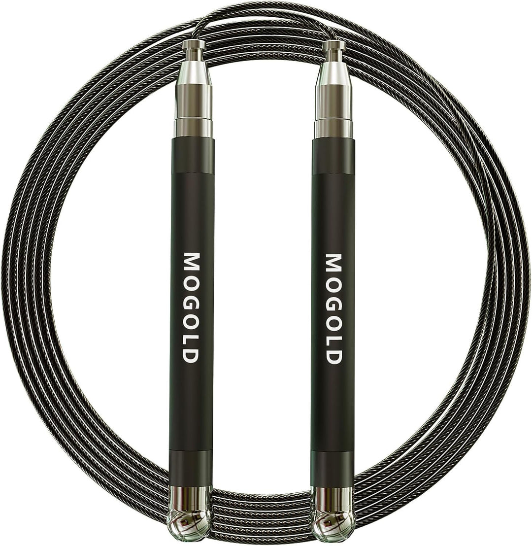 2-in-1 Speed Rope: 2mm for Boxing/MMA &amp; 3mm for CrossFit - Tool-Free Adjustable Cable System with Du