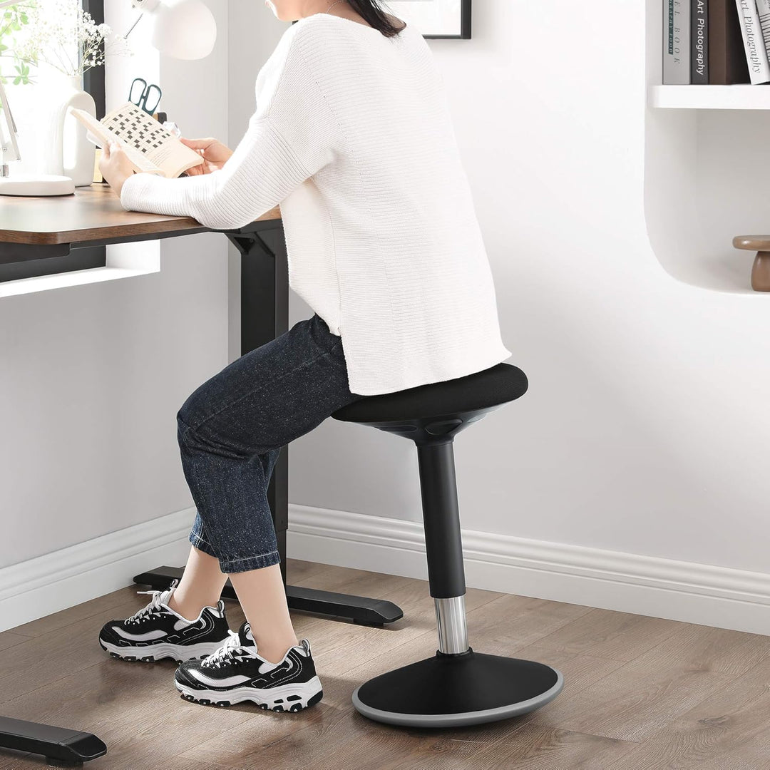 SONGMICS Bürohocker, ergonomischer Arbeitshocker, Sitzhocker, 360° Drehstuhl, höhenverstellbar 50-65