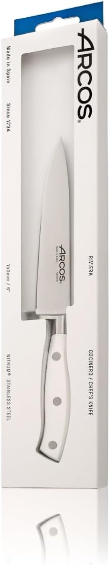 Arcos 233424 Serie Riviera Blanc - Kochmesser - Klinge aus Nitrum geschmiedetem Edelstahl 150 mm - H