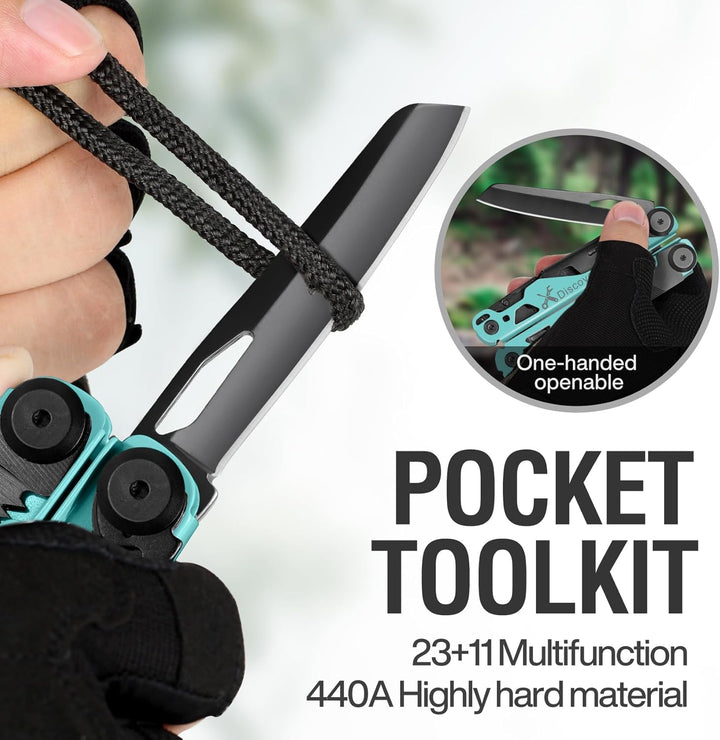 MIAOKE Multitool 23 in 1 with Premium Gift Box, Screwdrivers Saw Screwdrivers Bottle Opener Pliers C