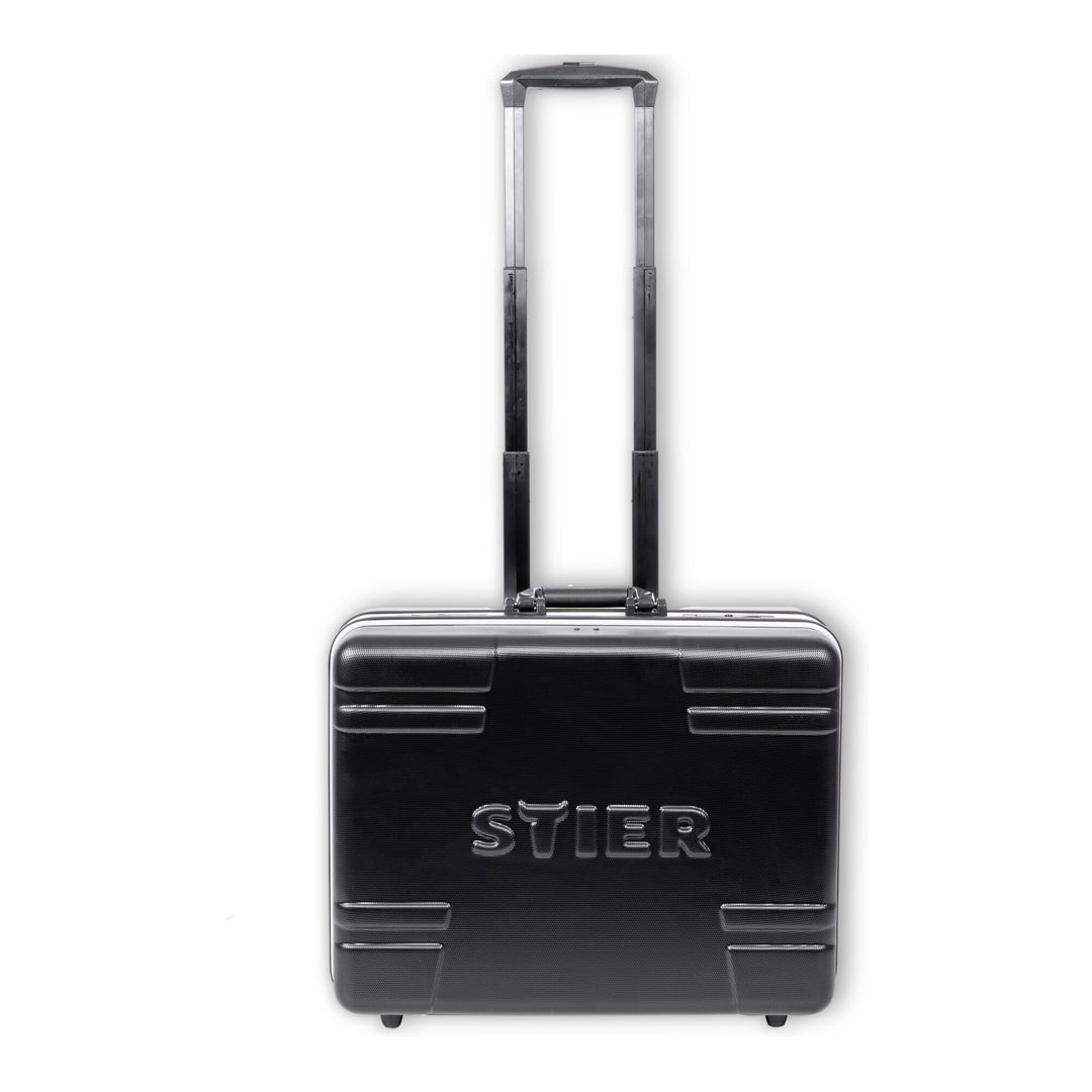 STIER Werkzeugkoffer Trolley leer, robuster Rollkoffer mit ABS-Kunsstoff & Aluminium, Toolbox schwar