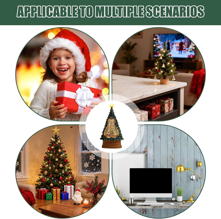 Schneekugel für Weihnachten, USB-Musik-Timer, 6-Stunden-Timer, Weihnachts-Schneekugel, Laterne, Glit
