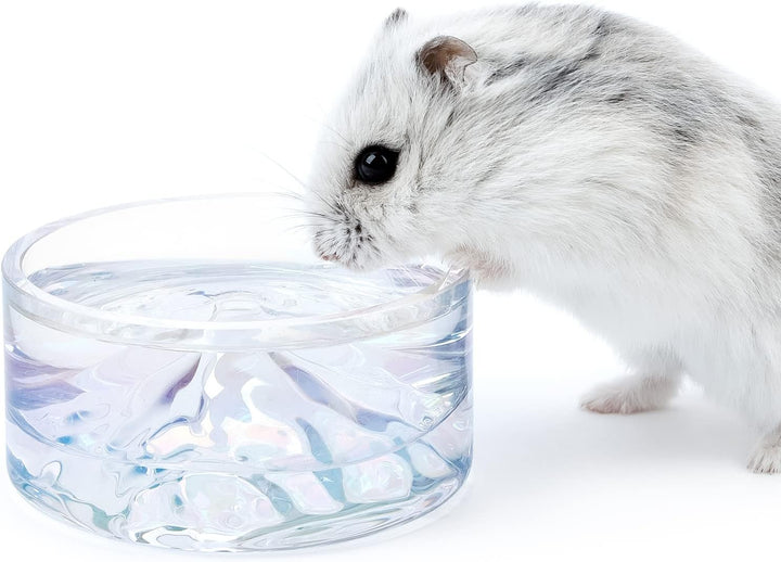 Niteangel Hamster Feeding & Water Bowls- Mount Fuji Series Glass Drinking Bowls for Dwarf Syrian Ham