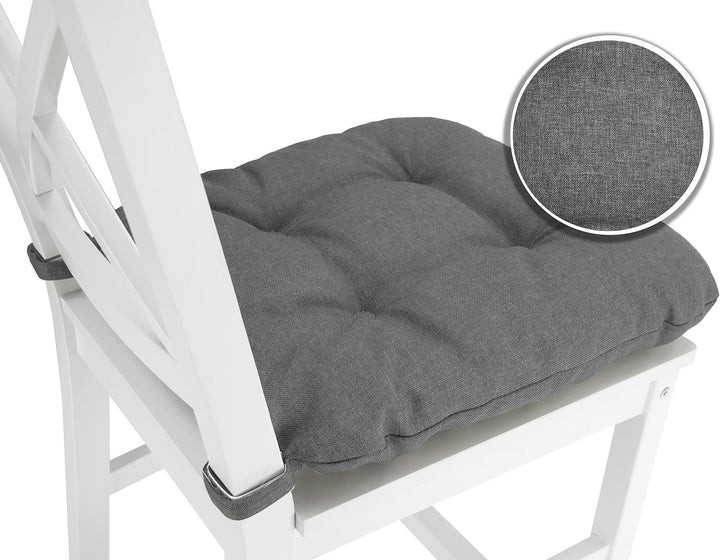 sunnypillow 4er Set Stuhlkissen mit Klettverschluss Masse: 40 (vorne) | 35 (hinten) x 40 x 8 cm Pols