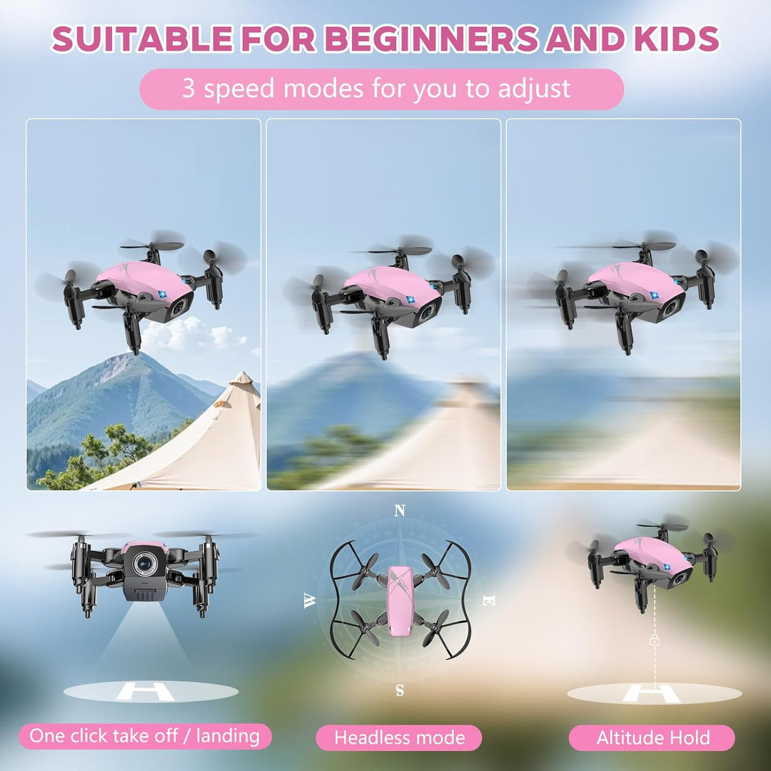 Mini Drohne für Kinder mit Kamera, faltbar, Sprach- & Gestensteuerung, Höhenhaltefunktion, Propeller
