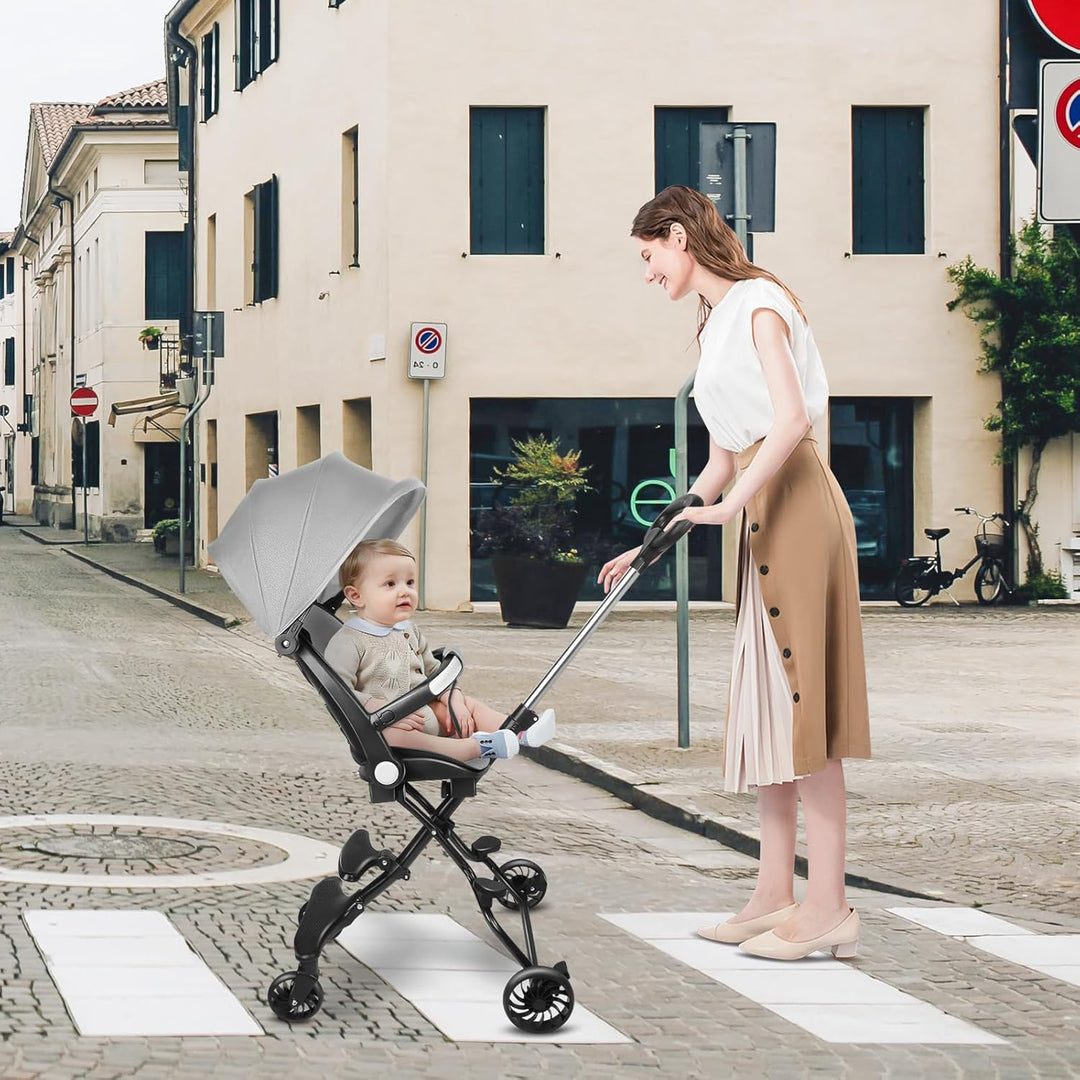 OHMG Kinderwagen,Reisebuggy, leicht und kompakt, Handgepäckgrösse, faltbarer Reise-Kinderwagen mit L