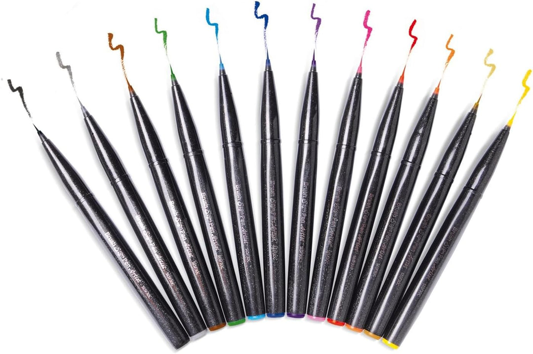 Pentel SESF30C-CX Extra feine Pinsel-Spitze, 12 Stück blau 12 Blau, 12 Blau