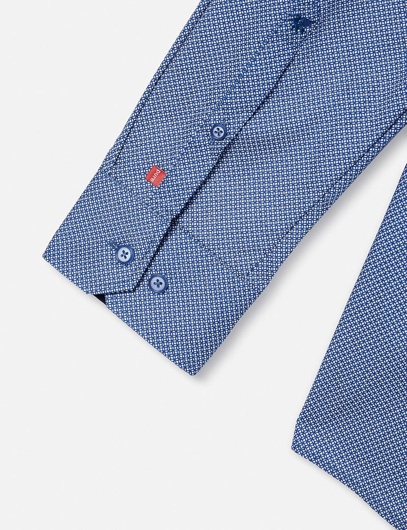 pure h. tico Herren Klassisches Hemd XS Druck Dunkelblau, XS Druck Dunkelblau