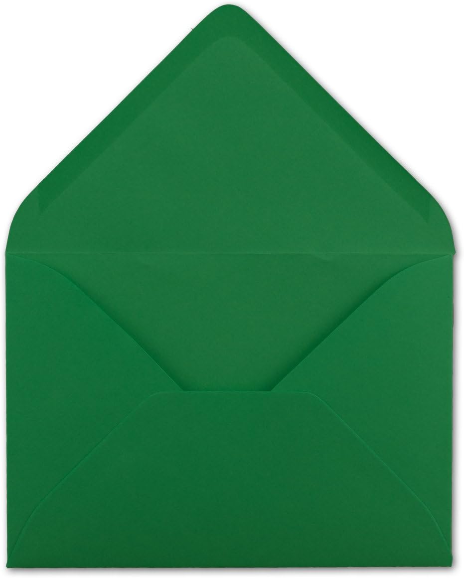 1000x kleine Umschläge in Grün DIN C7 8,1 x 11,4 cm mit Spitzklappe und Nassklebung in 80 g/m² - kle