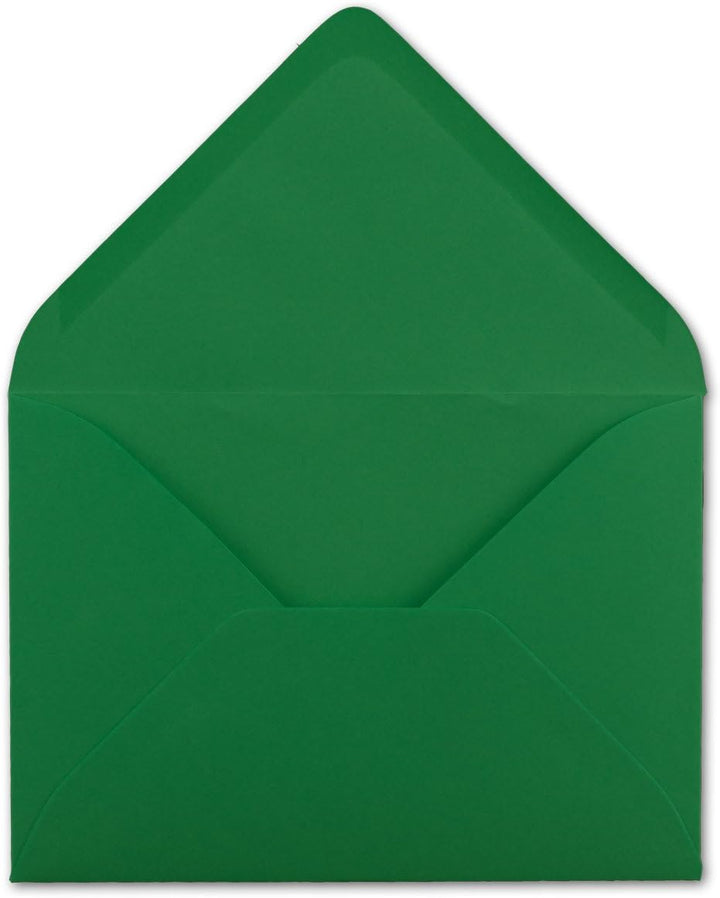 1000x kleine Umschläge in Grün DIN C7 8,1 x 11,4 cm mit Spitzklappe und Nassklebung in 80 g/m² - kle