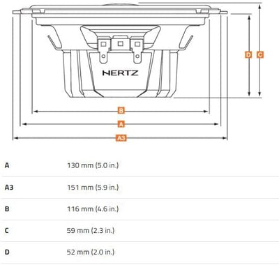 Hertz DCX130.3 - Koaxiale Autolautsprecher, schwarz