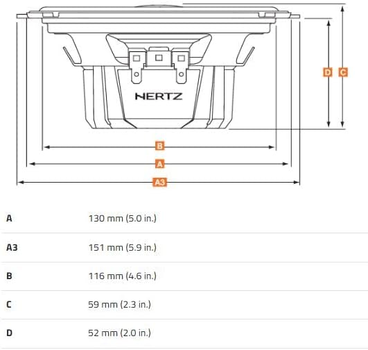 Hertz DCX130.3 - Koaxiale Autolautsprecher, schwarz