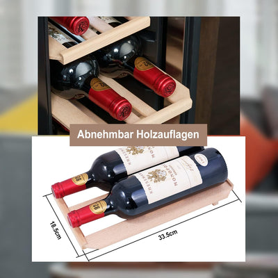 Kalamera Weinkühlschrank, 12 Flaschen 35 Liter Weinklimaschrank klein mit Kompressor, 5-18°C, KRC-35