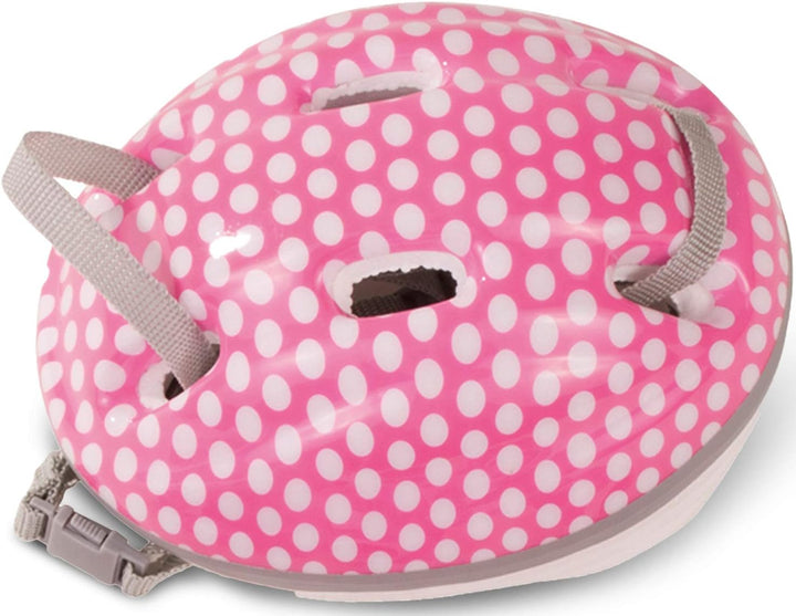 Götz 3402331 Fahrradhelm White Dots - Reithelm mit weissen Punkten für Puppen - passt für Stehpuppen