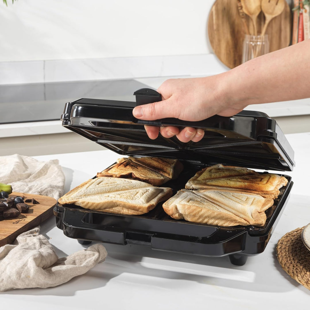 Salter 4-Scheiben-Sandwichmaker – Elektrischer Deep-Fill-Sandwichtoaster, PFAS-freie, antihaftbeschi