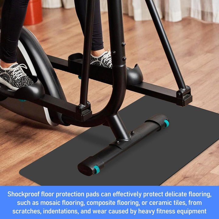 2 Stück Bodenschutzmatte Fitnessgerät, 60 * 30cm Laufband Matte 3mm Dicke, Stossfeste Bodenschutzmat