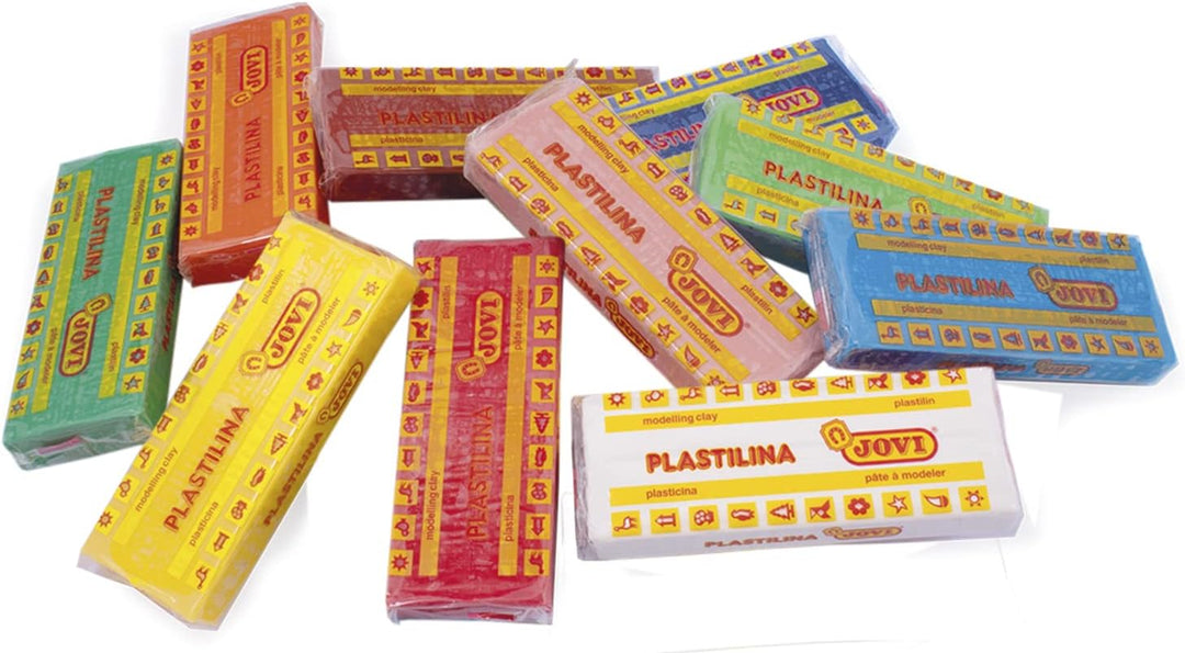 Jovi Plastilin, leicht formbare Modelliermasse für Kinder ab 2 Jahren, 10 Farben je 150g 10 Farben j