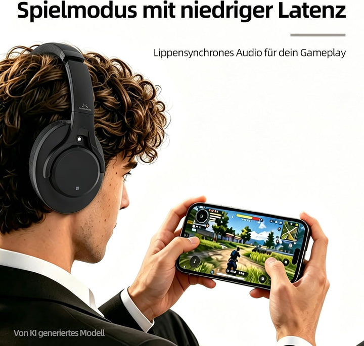SoundMAGIC P58BT ANC Over Ear Hybrid Active Noise Cancelling Bluetooth Kopfhörer mit CVC Rauschunter
