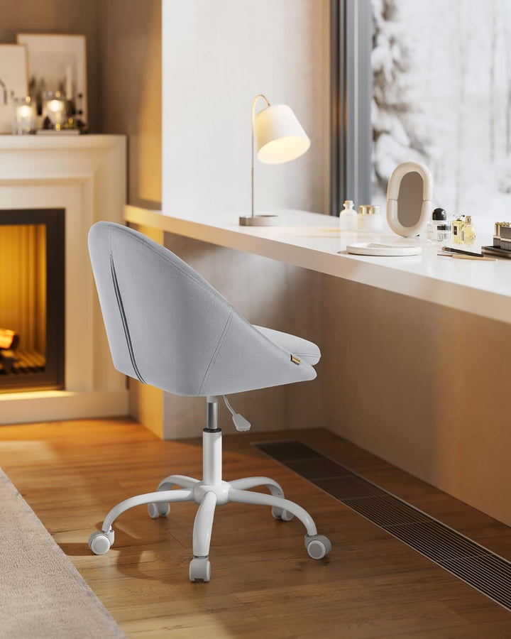 SONGMICS Homeoffice Stuhl, Drehstuhl aus Samt, Schreibtischstuhl, Schaumstoffpolsterung, höhenverste