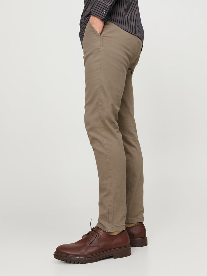 JACK & JONES Male Chino Hose Slim Fit Chino Hose 33W / 32L Beige, 33W / 32L Beige