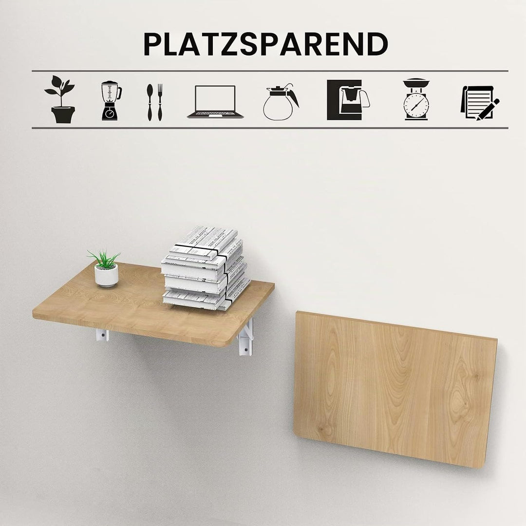 YUMORE Klappkonsole Schwerlast 400mm Regalträger Klappbar weiss - 2 Stück Metall Klappkonsolen Wand