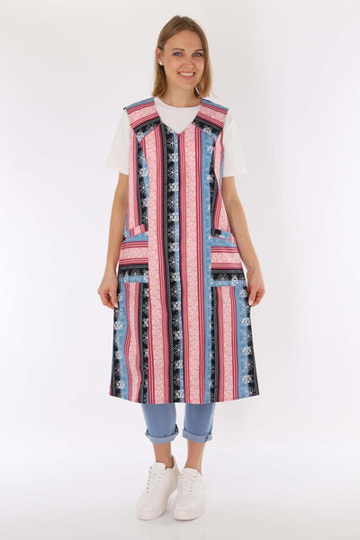 Reissverschluss Kittel RV Hauskleid Baumwolle Schürze Kochschürze, 38 Lila