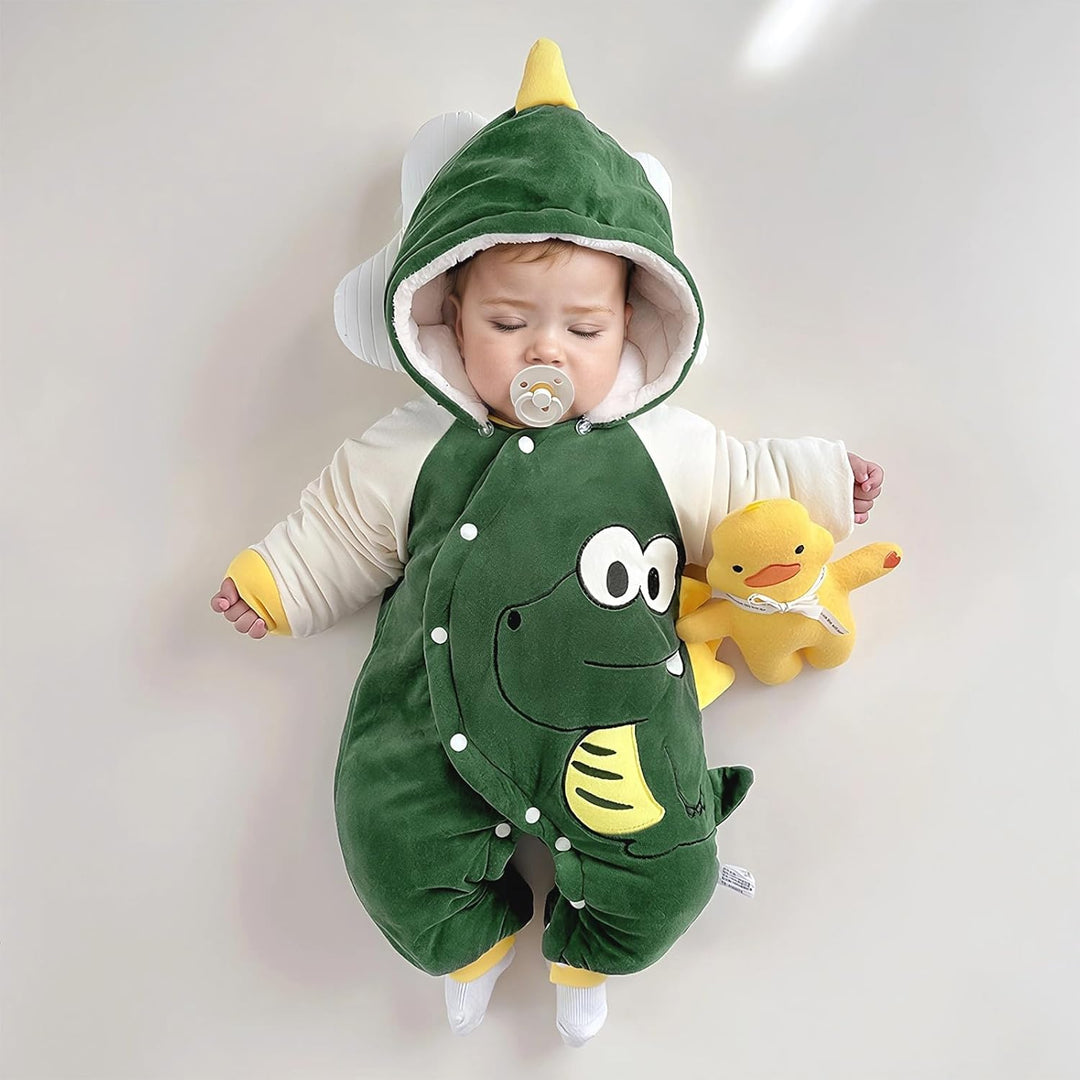 Baby Overall Mit Kapuze Footies Winter Strampler Schneeanzüge Karikatur Mädchen Jungen Kleidungsset