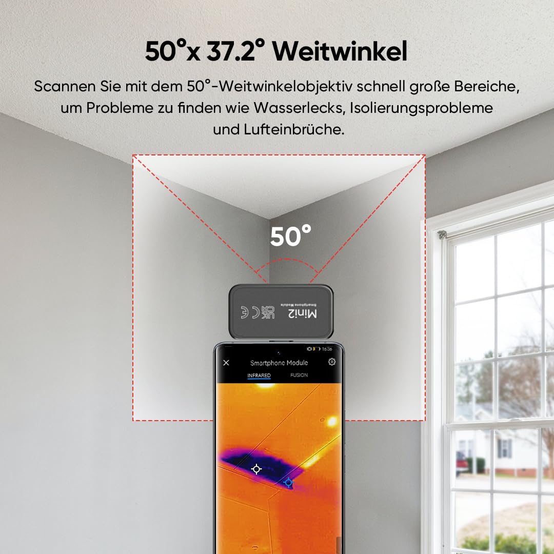 HIKMICRO Mini2 Wärmebildkamera Android, 256 x 192 IR-Auflösung, Wärmebildkamera 25 Hz Bildfrequenz,
