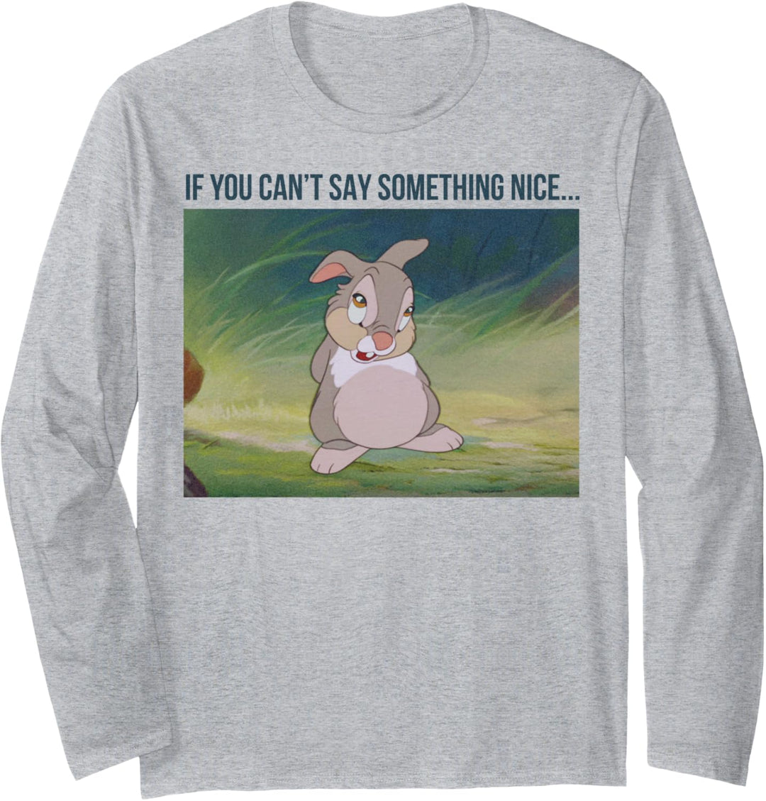 Disney Bambi Thumper If You Can't Say Something Nice Langarmshirt