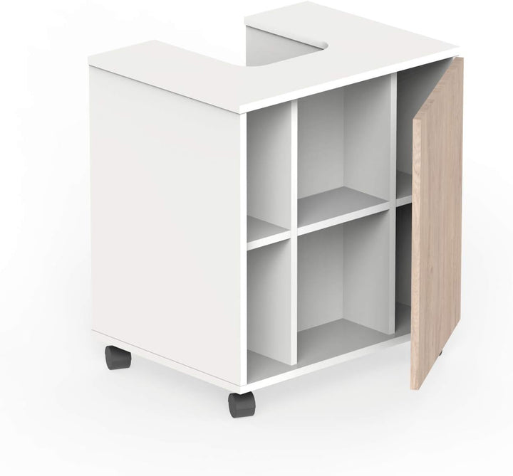 MUEBLES PITARCH Sintra Möbelstück zum Abdecken von Waschbecken, Holzwerkstoff, Kombination Weiss und