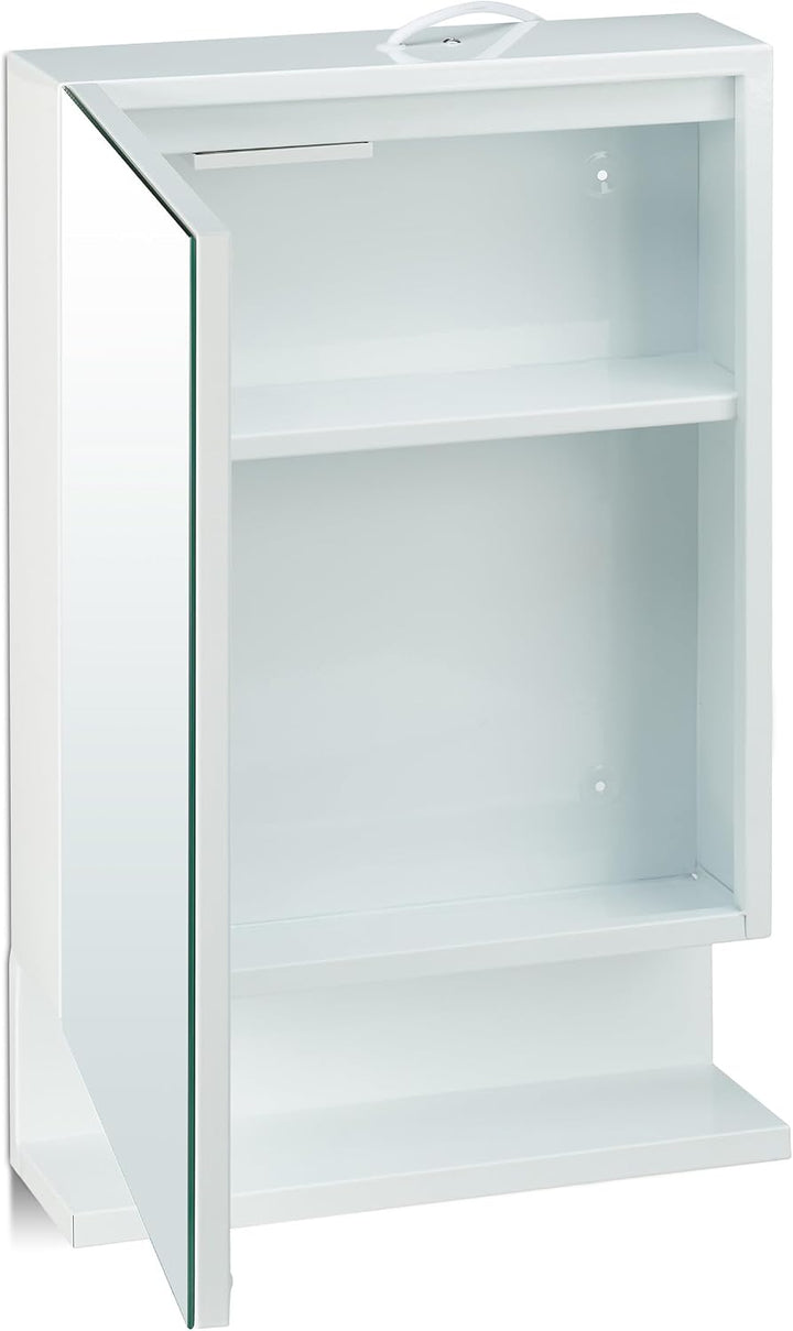 Relaxdays, 1-türig, weiss Badspiegelschrank, Steckdose, Badezimmerschrank, Wandschrank, H x B x T: 5