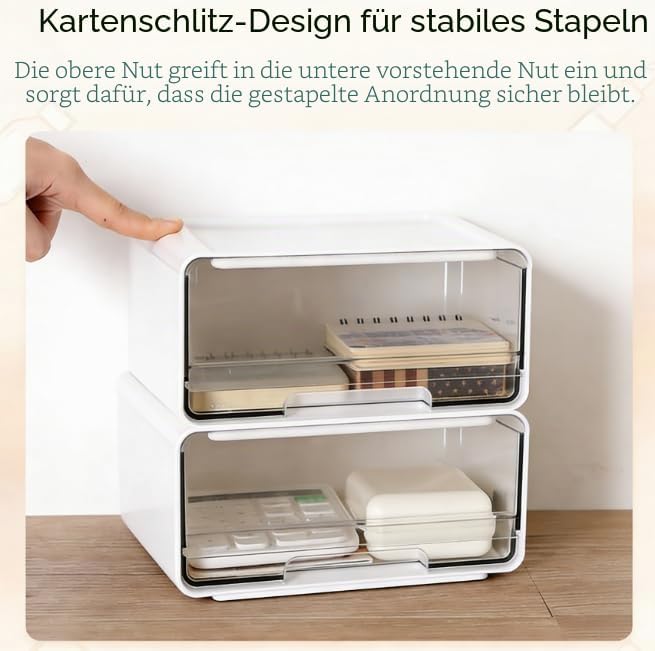 3 Stück Schubladen Organizer Box Schubladenbox Stapelbar Schubladenboxen Organizer Schublade Schreib