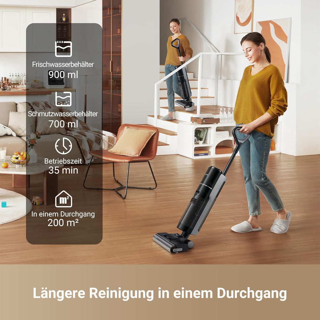 DREAME H12 Pro Ultra Nass- und Trockensauger, Bürstenreinigung 60 °C, 30 Min Heisslufttrocknung, Sel