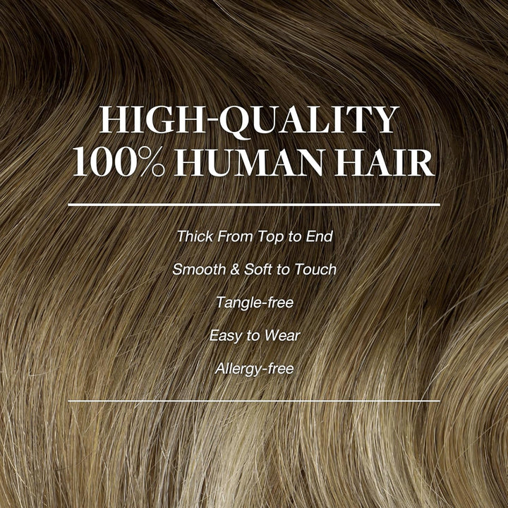 GOO GOO Clip in Extensions Echthaar, Echthaar Extensions Clip, 30cm 85g 7pcs, Clip In Haarverlängeru
