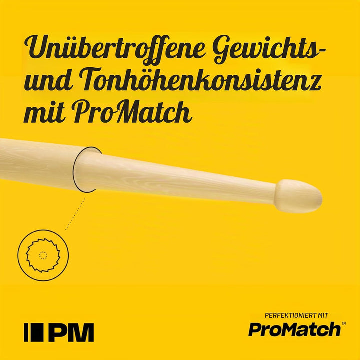 ProMark Schlagzeug Sticks - Rebound 5B Drum Sticks - FireGrain - Keine übermässige Vibration - Lacki