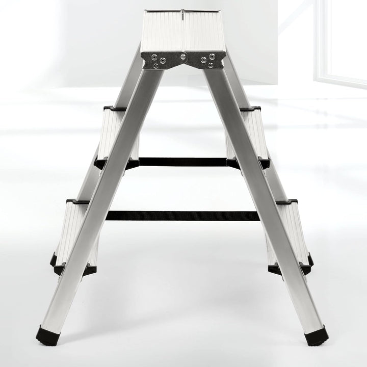 KADAX Trittleiter aus Aluminium 3 Stufen, Klapptritt bis 125kg, Stufenleiter mit Antirutschstufen, S