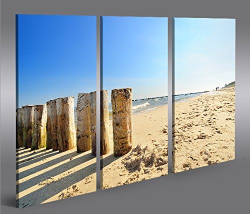 islandburner Bild Bilder auf Leinwand Ostsee Strand 3p XXL Poster Leinwandbild Wandbild Dekoartikel