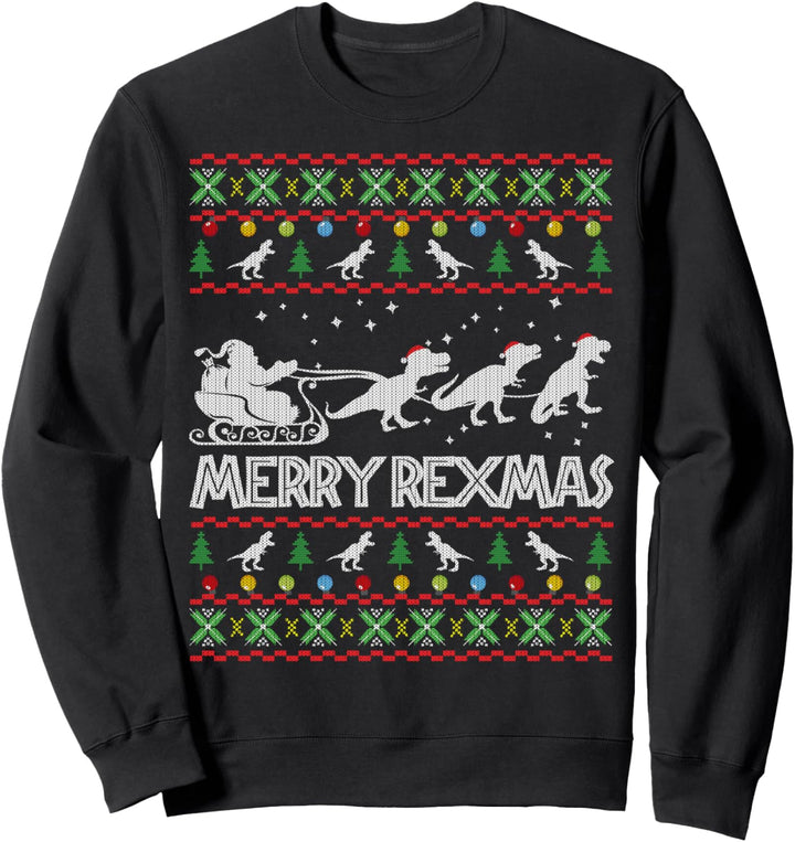 Merry Rex-Mas Dinosaurier Lover Ugly Christmas Sweater Sweatshirt