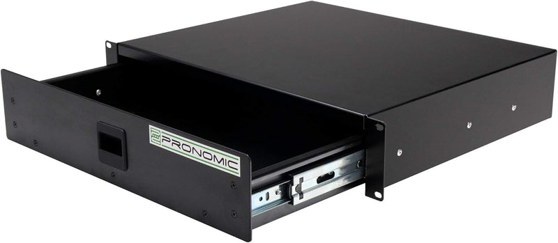 Pronomic RD-102 Rackschublade 2 HE (Schublade für 19 Zoll Rack, Snaplock, Stahlblech) schwarz