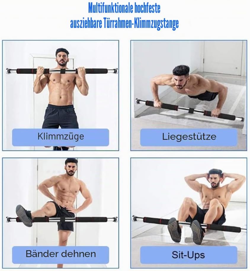 Klimmzugstange Tür | 80-130 cm | 150 kg | Türreck | Turnstange | Krafttraining | Pull Up Bar | Arm |