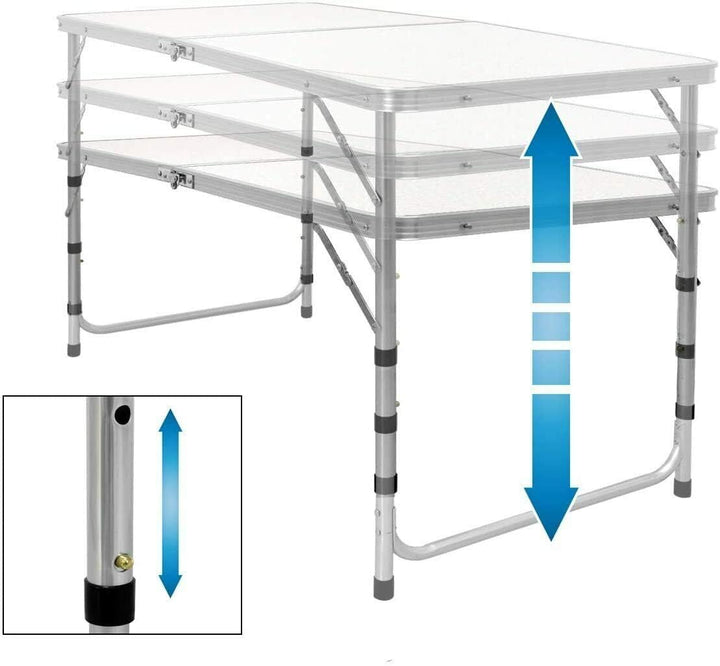 Klappbarer Campingtisch für drinnen und draussen, 120 cm, extra stark, Buffet, Hochzeit, Markt, Gart
