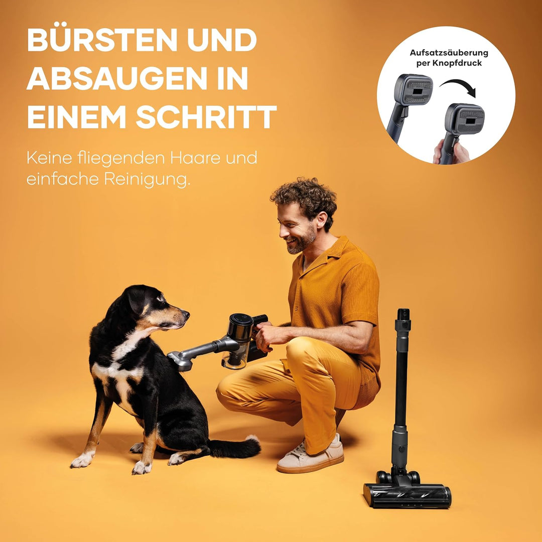 Severin Akku-Handstaubsauger kabellos, 5 Aufsätze, für Tierhaare/Auto/Hartböden, 30.000Pa/400W/60Min
