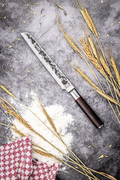 Forged Sebra Brotmesser 20cm, handgefertigt, in Holzkiste