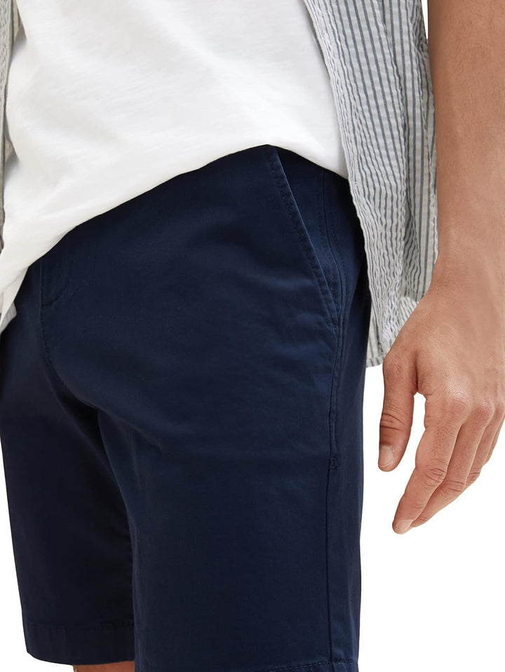 TOM TAILOR Herren Slim Chino Bermuda Shorts mit Stretch 28 10668 - Sky Captain Blue, 28 10668 - Sky