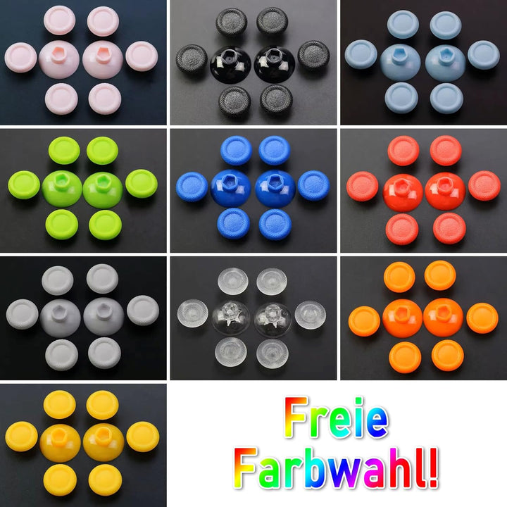 RetroRetter 8x Swap Sticks Set 6-10mm - Farbe: Schwarz, Cap Style wie Xbox - passend für PlayStation