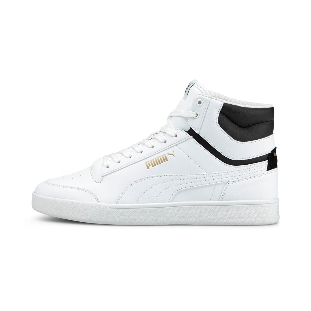PUMA Unisex Shuffle Mid Sneaker 38.5 EU Puma White Puma White Puma Black Puma Team Gold, 38.5 EU Pum