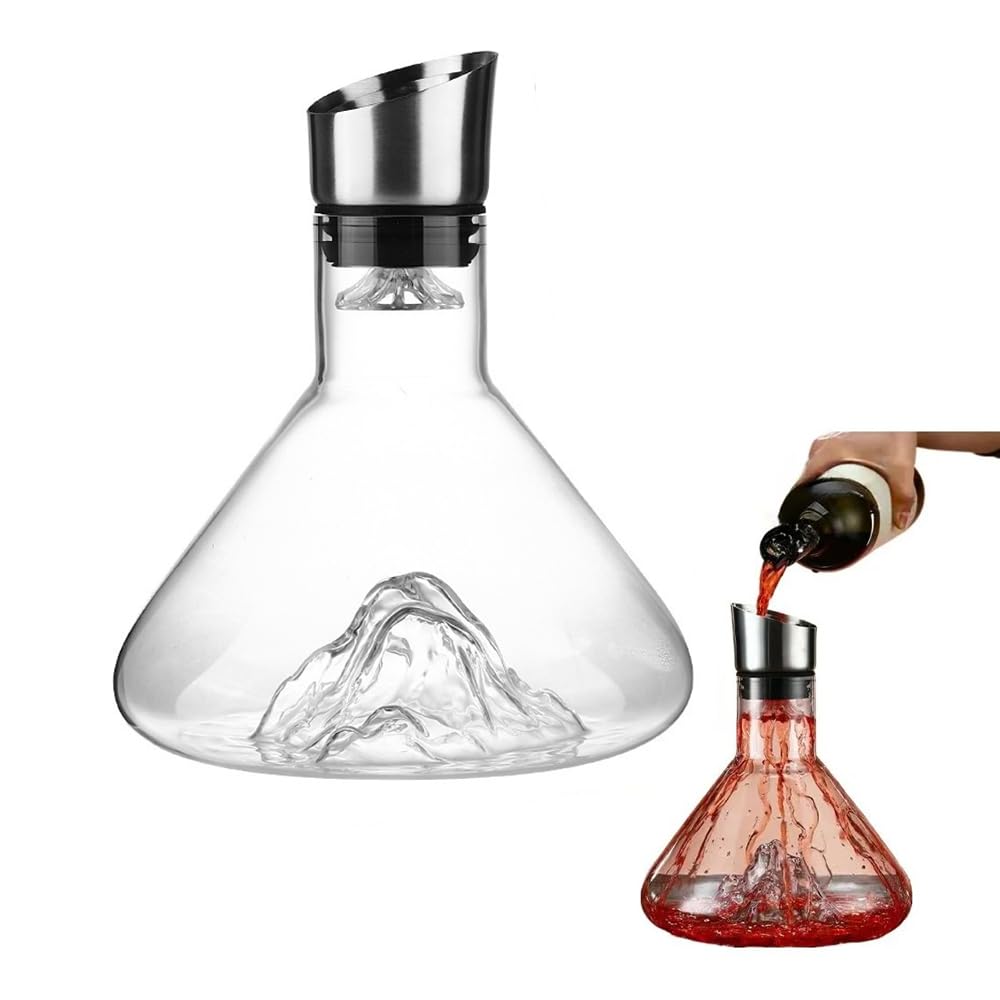 Dekanter Rotwein,Weindekanter Rotwein,Waterfall Quick,1.5l,Kristallglas-Weindekanter,Eingebauter Luf