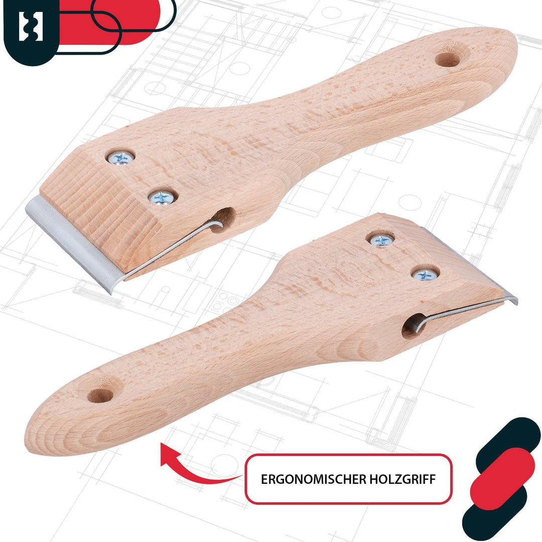 KOTARBAU® Ziehklingenschaber 60 mm mit Holzgriff für Tischlerarbeiten Entfernen von Lacken, 60 mm